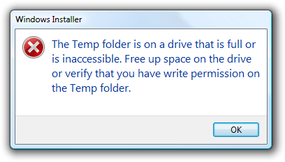 Vista Temp Folder Permissions Vista Temp Folder Permissions